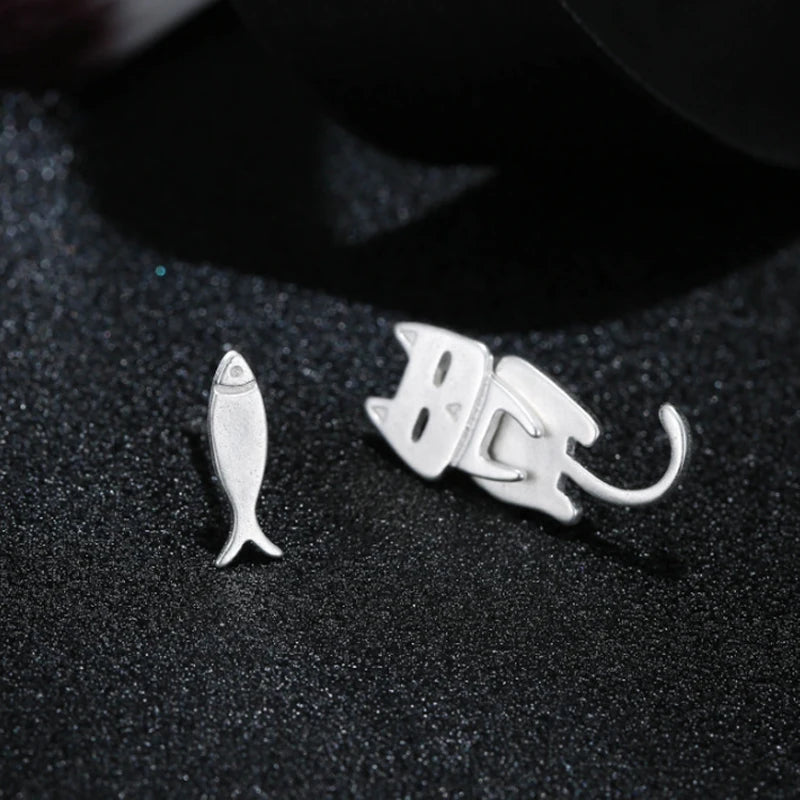 Asymmetric Cat Earrings