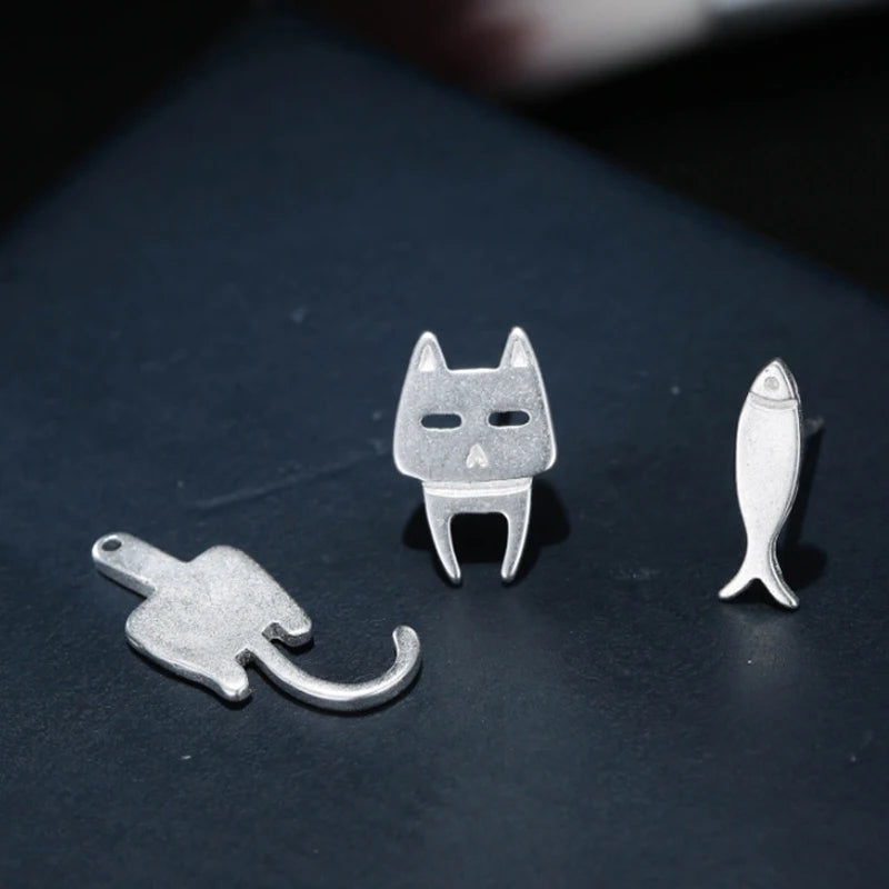 Asymmetric Cat Earrings