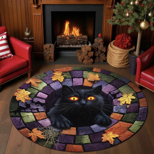 Cat Quilted Round Mat