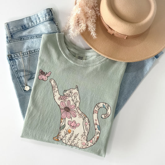 Floral Cat Tee V5