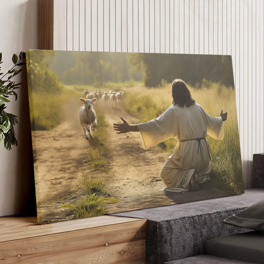 Lamb Runs to Jesus Wall Art