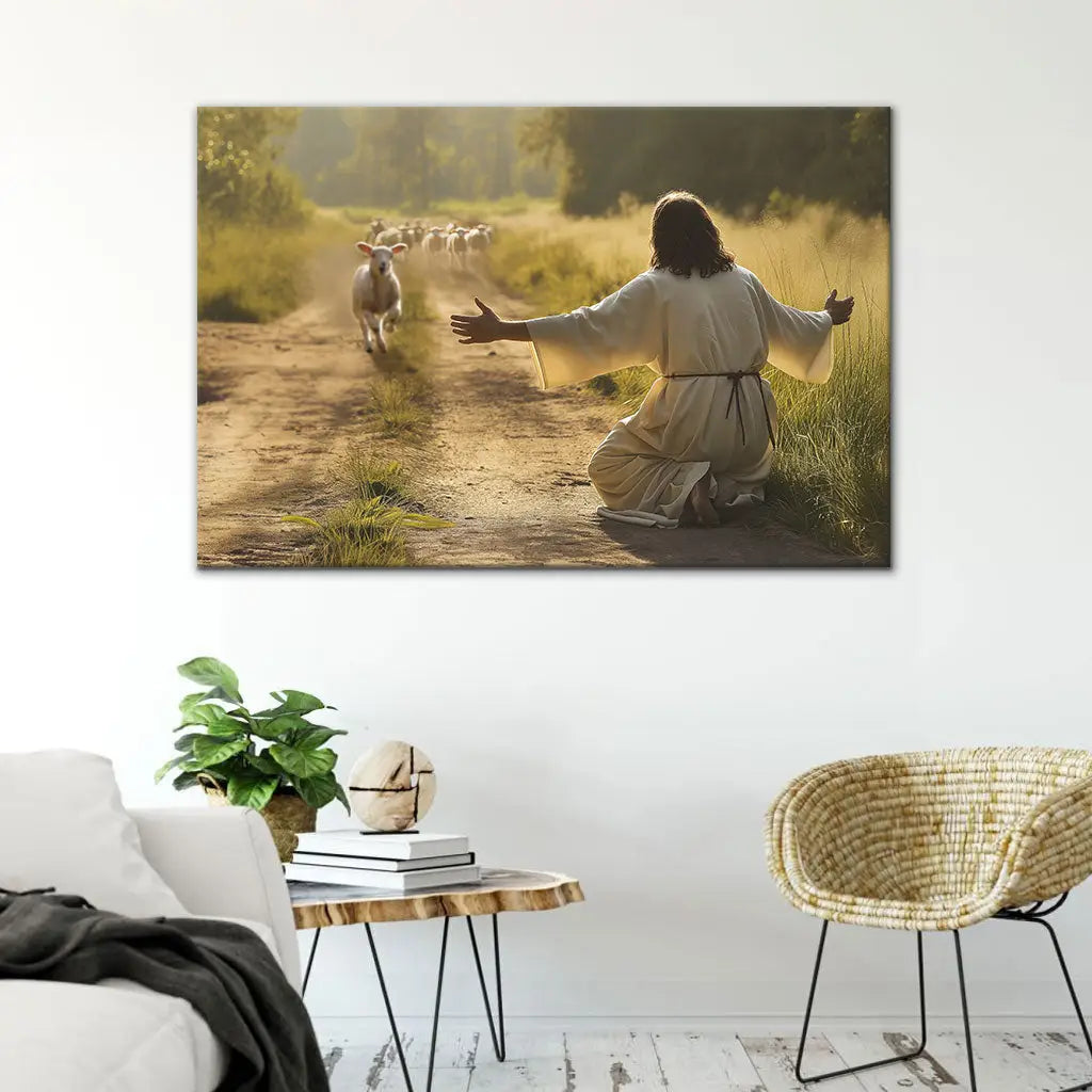 Lamb Runs to Jesus Wall Art