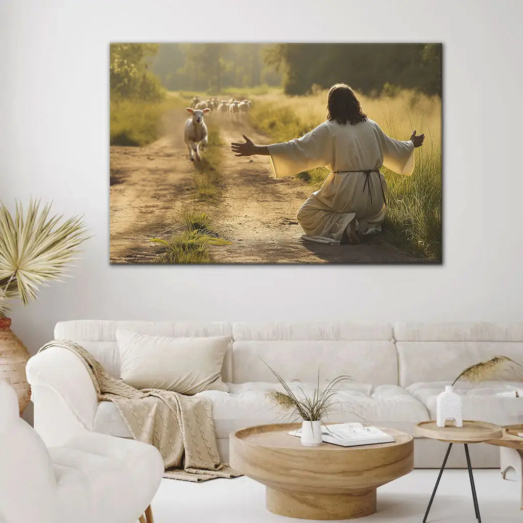 Lamb Runs to Jesus Wall Art