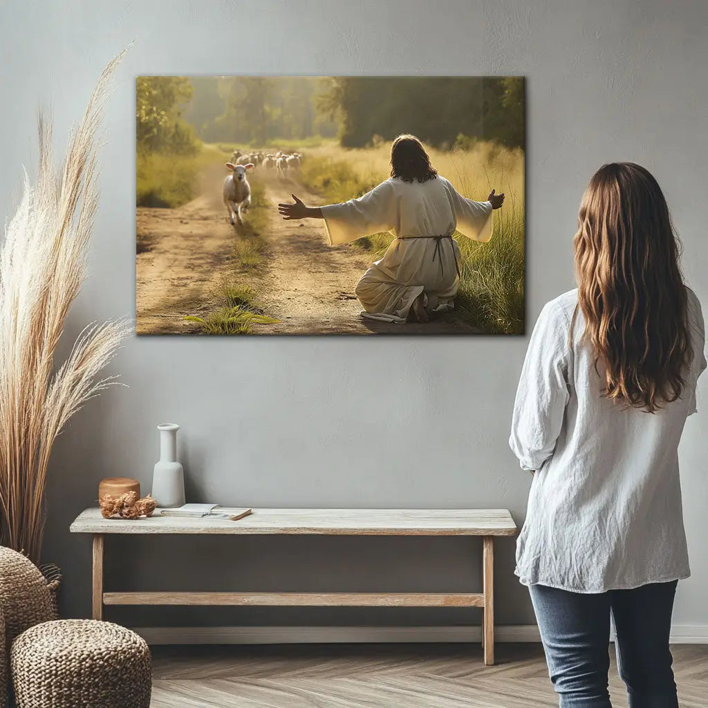 Lamb Runs to Jesus Wall Art